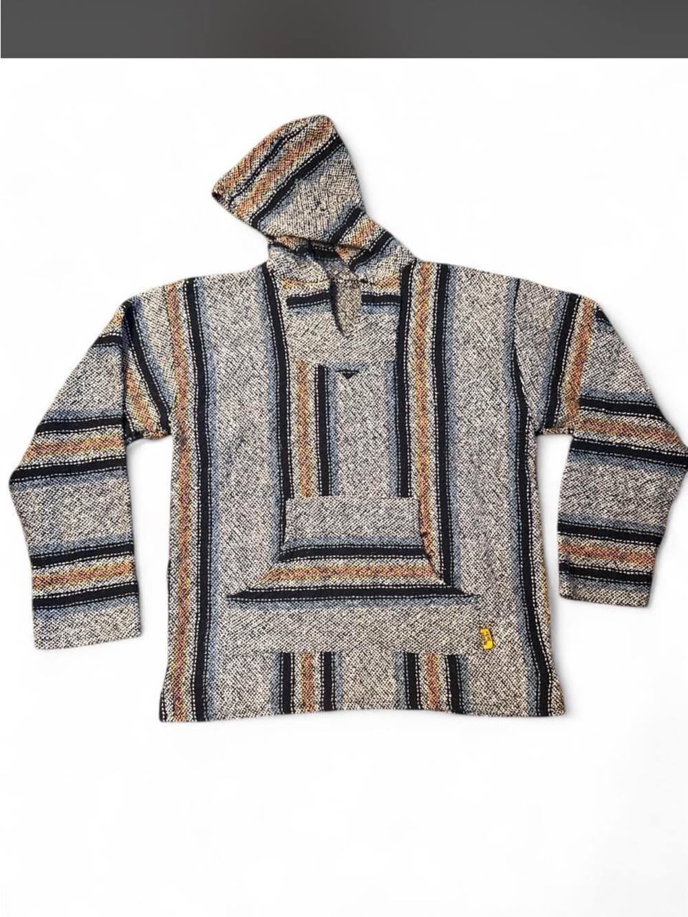 Iguana Jack Hooded Baja Sweater in Beige Stripe
